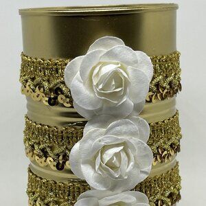 Gold Holiday Desk Organizer/Pen Holder Handmade